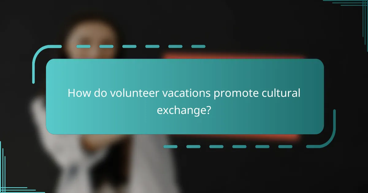 How do volunteer vacations promote cultural exchange?