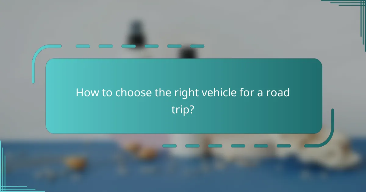 How to choose the right vehicle for a road trip?