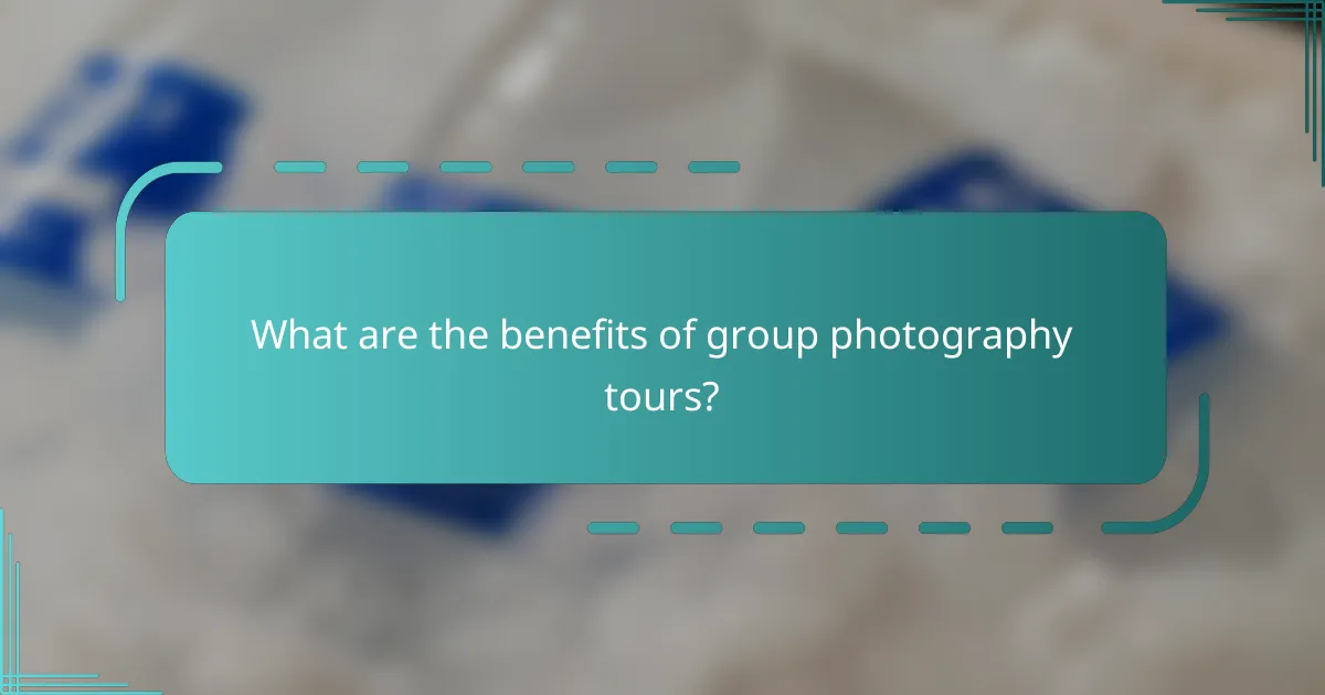 What are the benefits of group photography tours?