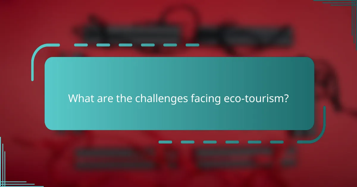 What are the challenges facing eco-tourism?