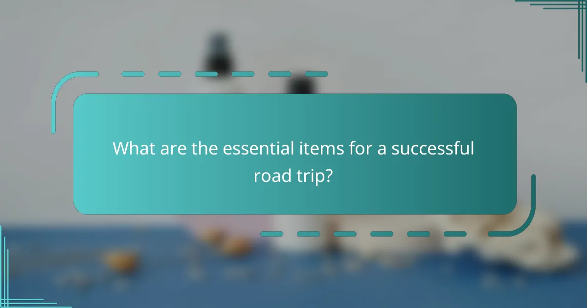 What are the essential items for a successful road trip?
