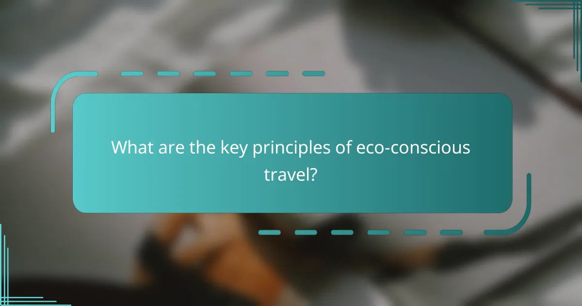 What are the key principles of eco-conscious travel?