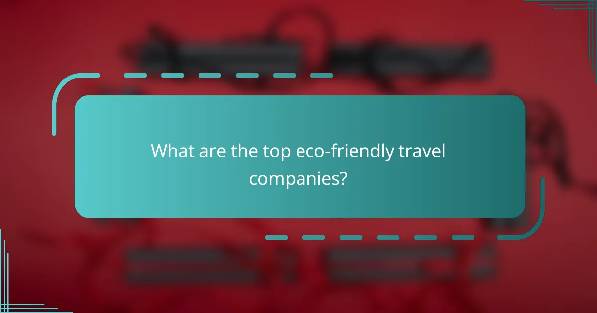 What are the top eco-friendly travel companies?